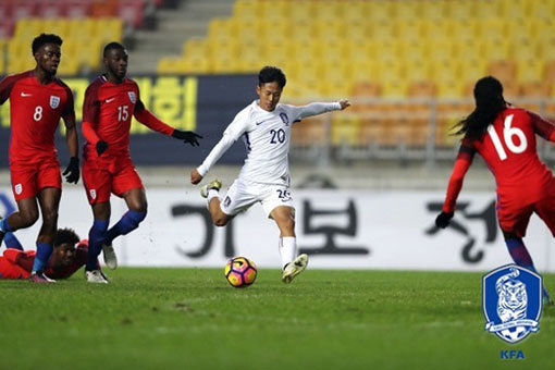 지난해 잉글랜드와의 평가전 장면. 사진제공｜대한축구협회