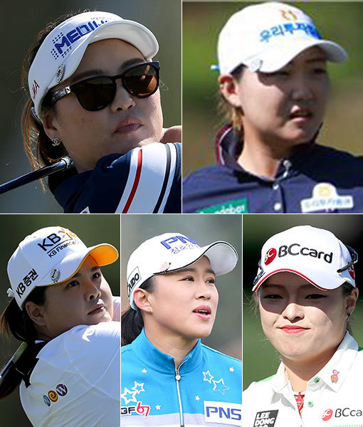 유소연-이미림-장하나-양희영-박인비(왼쪽 상단부터 시계방향으로). 사진제공|KLPGA·LPGA