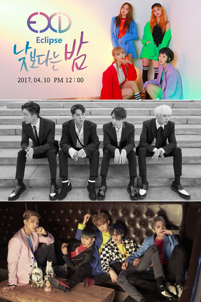 걸그룹 EXID-그룹 위너-틴탑. 사진제공|바나나컬쳐엔터테인먼트·YG엔터테인먼트·TOP Media