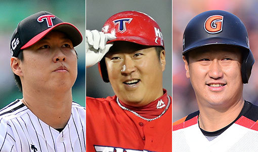 LG 차우찬과 KIA 최형우, 롯데 이대호(왼쪽부터)의 활약은 ‘엘롯기 동맹’이라고 불리는 인기구단들이 초반 순항하는 결정적인 요인으로 손꼽힌다. FA 시장에서 적극적으로 투자해 새로운 피를 수혈한 효과를 보고 있다. 여기에 KIA와 SK는 트레이드를 통해 전력은 물론 긴장감과 팀 분위기 쇄신의 효과까지 톡톡히 보고 있다. 사진|스포츠동아DB·스포츠코리아