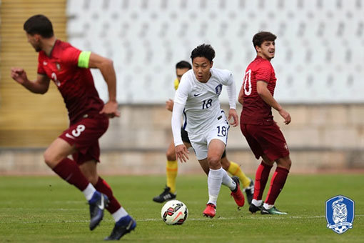 지난 1월 포르투갈과의 평가전 당시 백승호. 사진제공｜대한축구협회