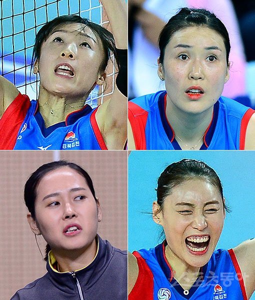 도로공사 이효희-정대영-배유나-임명옥(왼쪽 상단부터 시계방향으로). 스포츠동아DB