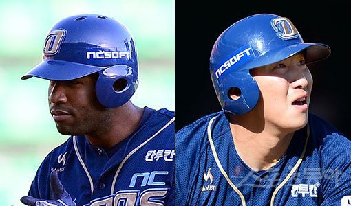 NC 스크럭스-나성범(오른쪽). 스포츠동아DB