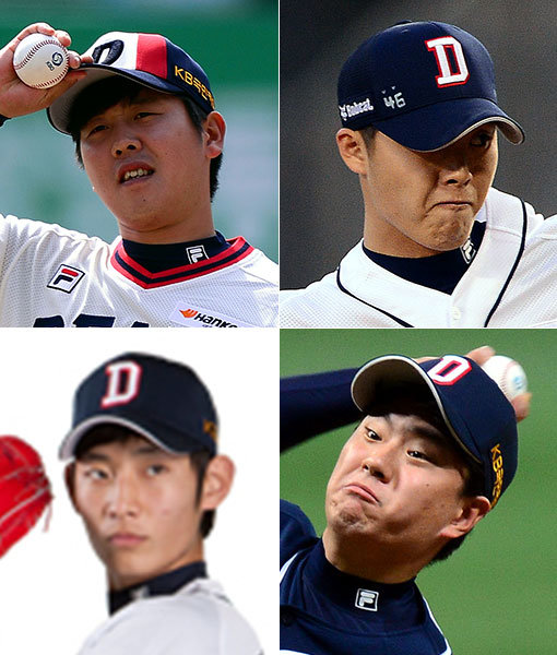 두산 김명신-박치국-이영하-전용훈(왼쪽 상단부터 시계방향으로). 사진|스포츠동아DB·두산 베어스