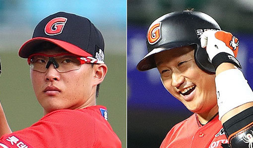 1996년 일본프로야구 요미우리 자이언츠를 이끌었던 나가시마 시게오 감독은 당시 팀을 센트럴리그 꼴찌에서 1위로 끌어올리며 ‘메이크 드라마’라는 신조어를 탄생시켰다. 그로부터 21년 뒤 KBO리그판 메이크 드라마가 시나리오 작업에 한창이다. 주인공은 롯데의 ‘중심’ 이대호(오른쪽)와 ‘소년가장’ 박세웅이다. 사진제공 | 롯데 자이언츠