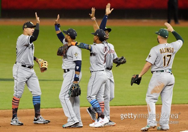 승리를 거둔 아메리칸리그 올스타. 사진=ⓒGettyimages이매진스