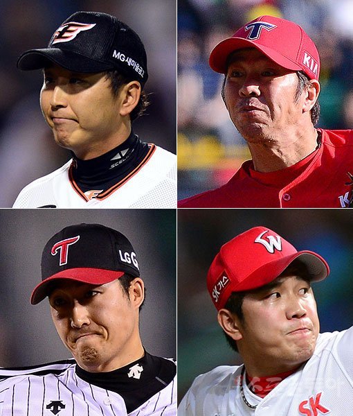 한화 정우람-KIA 임창용-SK 서진용-LG 신정락(왼쪽 상단부터 시계방향으로). 스포츠동아DB
