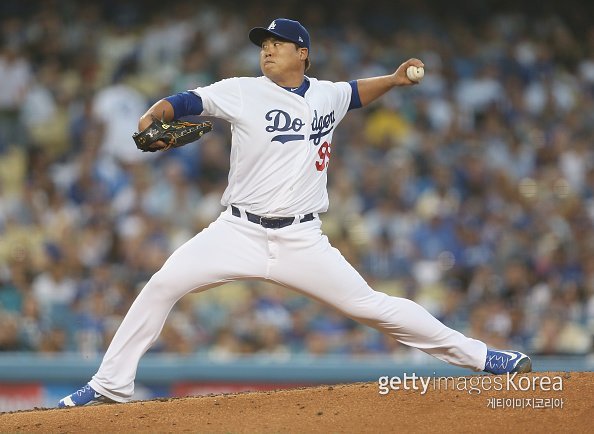 류현진이 13일(한국시간) 샌디에이고 파드리스전에 선발 등판, 역투하고 있다. 사진=게티이미지코리아