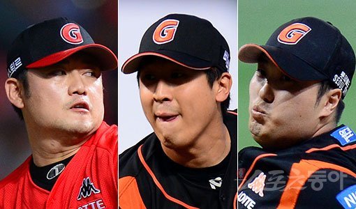 롯데 손승락-배장호-조정훈(왼쪽부터). 스포츠동아DB