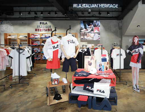 휠라코리아 ‘헤리티지 뮤지엄’ 1층 ‘헤리티지 존’ 전경. 사진제공|휠라코리아