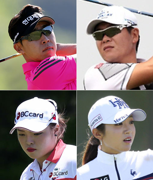 최진호-주흥철-이보미-장하나(왼쪽 상단부터 시계방향으로). 사진제공|KPGA·KLPGA·LG전자