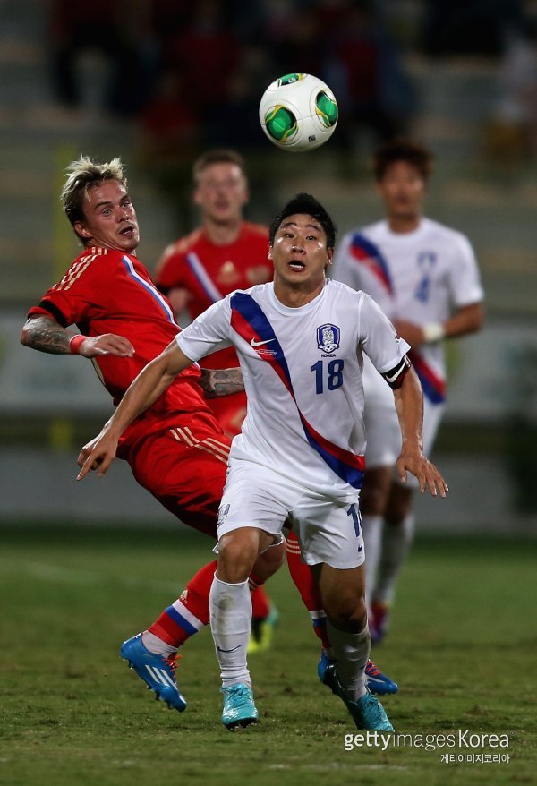 지난 2013년 러시아와 평가전 모습. 사진=게티이미지코리아