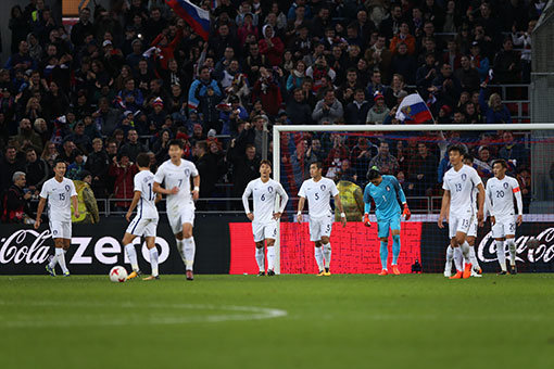 유럽 원정 평가전에 나선 축구국가대표팀이 10월 10일(한국시간) 스위스 빌-비엔에서 모로코와 평가전을 갖는다. 7일 러시아전에서 2-4로 완패한 대표팀이 모로코를 상대로 나은 경기력과 결과를 얻을지 주목된다. 사진제공 | 대한축구협회