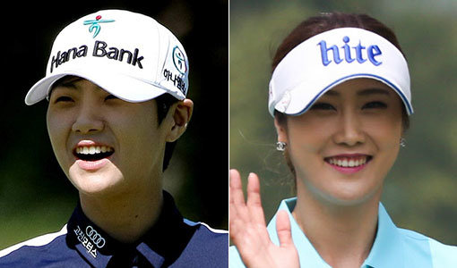 박성현-김하늘(오른쪽). 사진제공|하나금융그룹·KLPGA