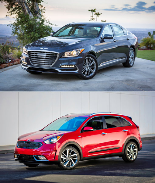 제네시스 G80(위쪽)-니로.