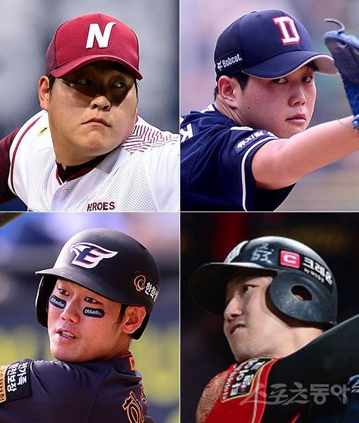 넥센 조상우-두산 함덕주-kt 정현-한화 하주석(왼쪽 상단부터 시계방향으로). 스포츠동아DB