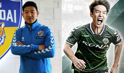 울산 박주호-전북 홍정호(오른쪽). 사진제공｜울산현대·전북현대