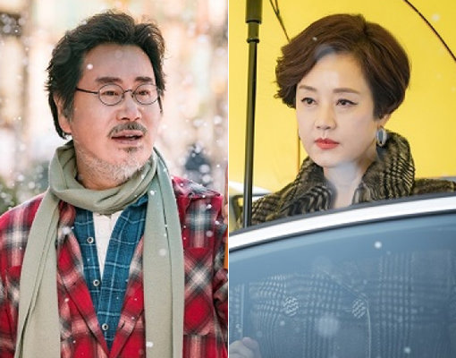 주말드라마 ‘같이 살래요’에서 순정 가득한 사랑을 나누고 있는 유동근(왼쪽)과 장미희. 어른들의 멜로가 안방을 적시고 있다. 사진제공｜지앤지프로덕션