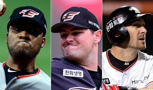 한화 샘슨-휠러-호잉(왼쪽부터). 스포츠동아DB