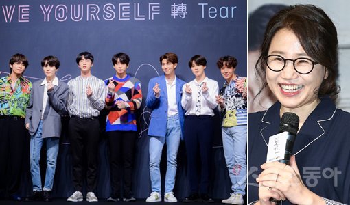 그룹 방탄소년단(왼쪽)-김은숙 작가. 스포츠동아DB·동아닷컴DB