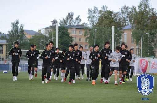 독일전을 앞두고 막바지 훈련중인 대한민국 축구대표팀. 사진제공|대한축구협회