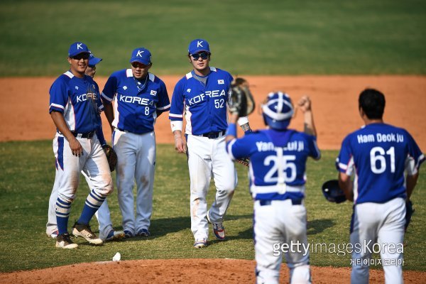 2018자카르타-팔렘방아시안게임 한국 야구대표팀. 사진=게티이미지코리아