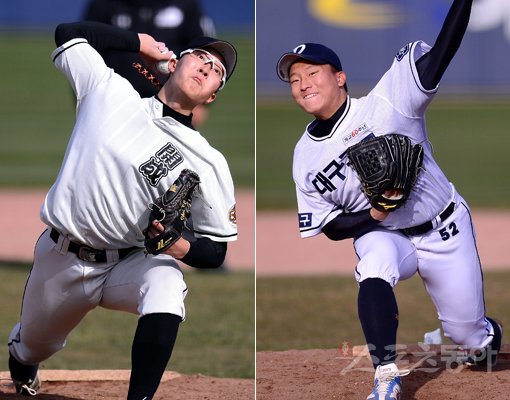 개성고 최세창(왼쪽)-대구고 여도건. 기장｜김종원 기자 won@donga.com