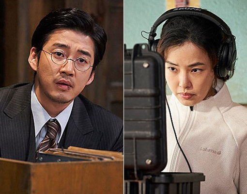 영화 ‘말모이’의 윤계상(왼쪽)-‘극한직업’의 이하늬. 사진제공｜롯데엔터테인먼트·CJ엔터테인먼트