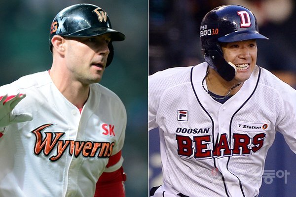 제이미 로맥(왼쪽), 김재환. 스포츠동아DB