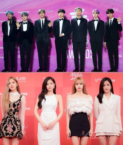 그룹 방탄소년단(위쪽)-걸그룹 블랙핑크. 스포츠동아DB