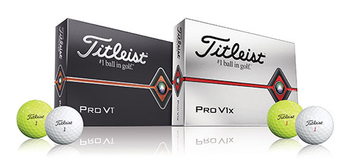 타이틀리스트가 새로 선보인 2019년형 골프볼 Pro V1(왼쪽)과 Pro V1x. 사진제공 | 아쿠쉬네트