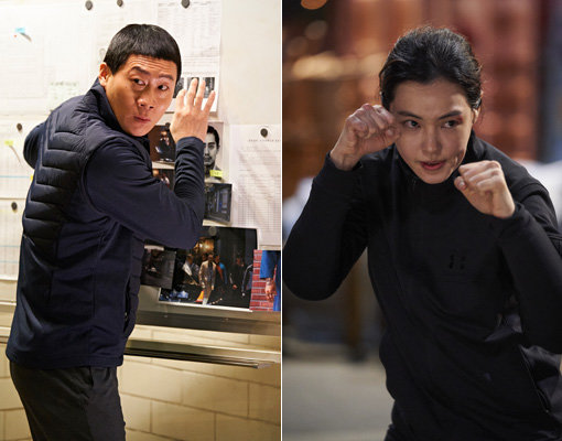 진선규(왼쪽)-이하늬. 사진제공|CJ엔터테인먼트