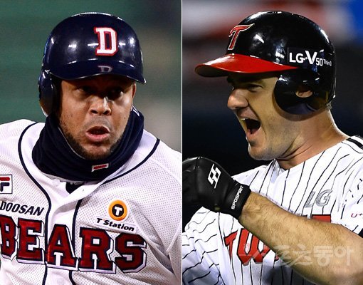 두산 호세 미구엘 페르난데스(왼쪽)-LG 토미 조셉. 스포츠동아DB