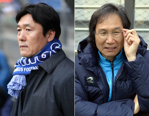 수원 이임생 감독(왼쪽)-포항 최순호 감독. 사진제공｜한국프로축구연맹·스포츠동아DB