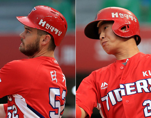 KIA 터커(왼쪽)-박찬호. 사진제공|스포츠코리아