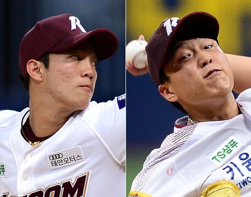 키움 안우진(왼쪽)-이승호. 스포츠동아DB