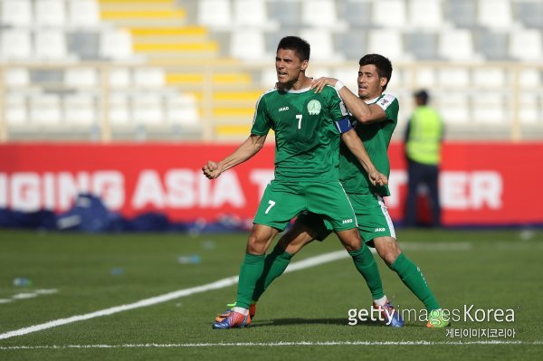 투르크메니스탄 축구대표팀 아르슬란미라트 아마노프(7번). 사진=게티이미지코리아