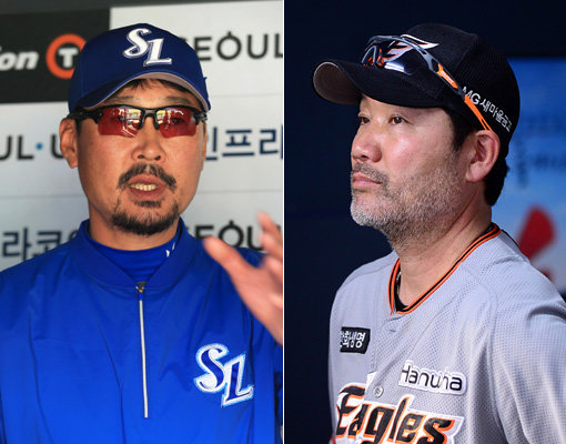 삼성 김한수 감독(왼쪽)-한화 한용덕 감독. 사진|스포츠코리아·스포츠동아DB