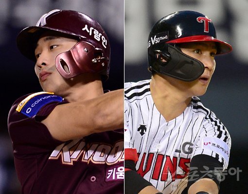 키움 김하성(왼쪽)-LG 오지환. 스포츠동아DB