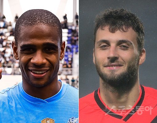대구FC 에드가(왼쪽)-경남FC 제리치. 스포츠동아DB