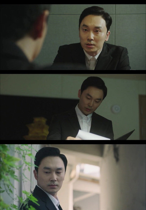 배우 서현우가 출연하는 OCN드라마 '모두의 거짓말' 한 장면. 정체를 감춘 그의 활약에 극의 긴장도 높아기고 있다. 사진제공|OCN