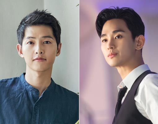 배우 송중기(왼쪽)-김수현. 사진제공｜블러썸엔터테인먼트·키이스트