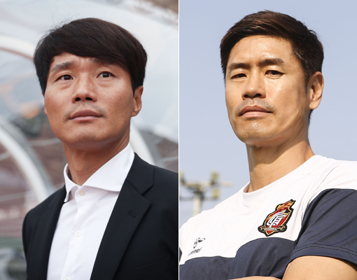제주 감독 남기일(왼쪽)-경남 감독 설기현. 사진제공｜한국프로축구연맹