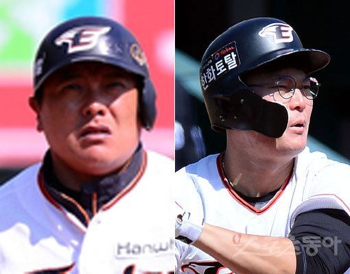 한화 김태균(왼쪽)-이성열. 스포츠동아DB