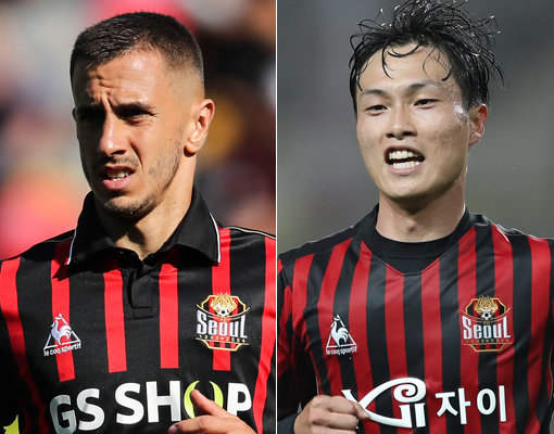 최용수 감독이 이끄는 FC서울은 2020시즌 초반부터 행보가 험난하다. 특히 공격력이 아쉽다. 개막 2경기에서 득점포를 가동한 
스트라이커는 박동진(오른쪽 사진)뿐이다. 여기에 페시치(왼쪽 사진)는 6월말 임대기간이 만료돼 원 소속팀 알 이티하드로 돌아가야 한다. 사진제공
 ｜ 한국프로축구연맹