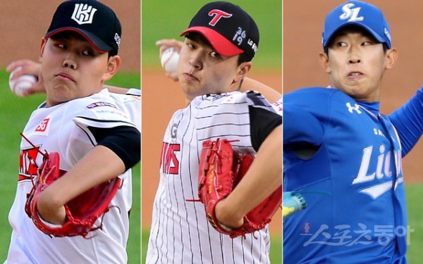 KT 소형준, LG 이민호, 삼성 허윤동(왼쪽부터). 스포츠동아DB