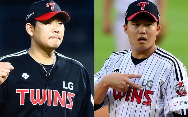 LG 정찬헌(왼쪽)과 임찬규. 스포츠동아DB