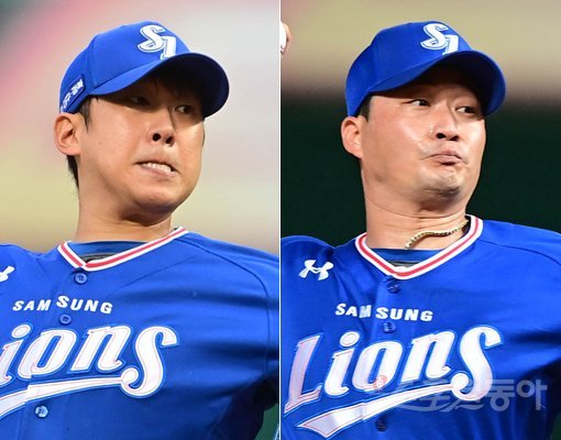 최근 4년 연속 가을야구를 경험하지 못한 삼성이 올해는 반전을 노리고 있다. 화려했던 한 시절을 풍미한 베테랑 선발투수 윤성환(왼쪽)과 마무리투수 오승환이 그 중심에 있다. 스포츠동아DB