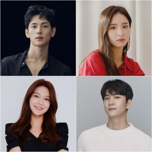 JTBC 드라마 ‘런 온’에 출연하는 배우 임시완, 신세경, 강태오, 최수영(왼쪽 위 부터 시계방향).