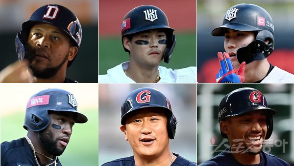 두산 페르난데스-KT 배정대-KT 심우준-KT 로하스-롯데 이대호-롯데 마차도(왼쪽 위부터). 스포츠동아DB